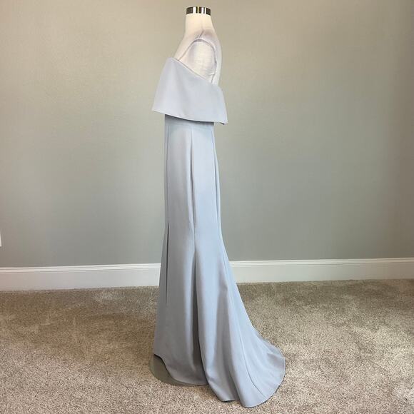 Silver Gray Strapless Evening Gown Size 10 Formal Dress by AQUA - Picture 4 of 11